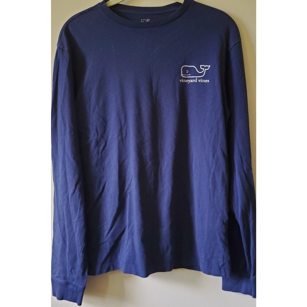 Vineyard Vines Long Sleeve T Shirt Blue Whale American Flag Women's XS
